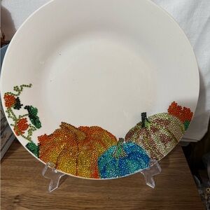 Pumpkin Beaded Plate